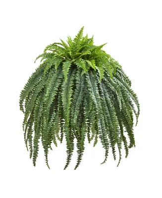 Nearly Natural 56" Giant Boston Fern Artificial Plant in Cement Bowl