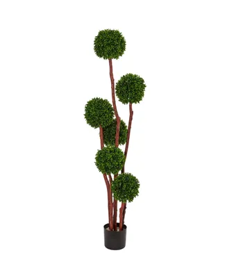Nearly Natural 5' Boxwood Artificial Indoor/Outdoor Tree