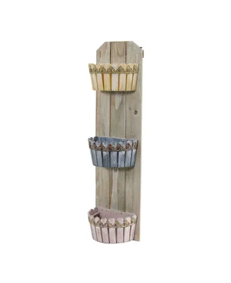 Nearly Natural 35-In. Triple Wall Planter