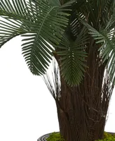 Nearly Natural 3.5' Cycas Artificial Tree in Bamboo Planter Uv Resistant