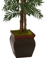 Nearly Natural 5' Parlor Palm Artificial Tree in Decorative Planter