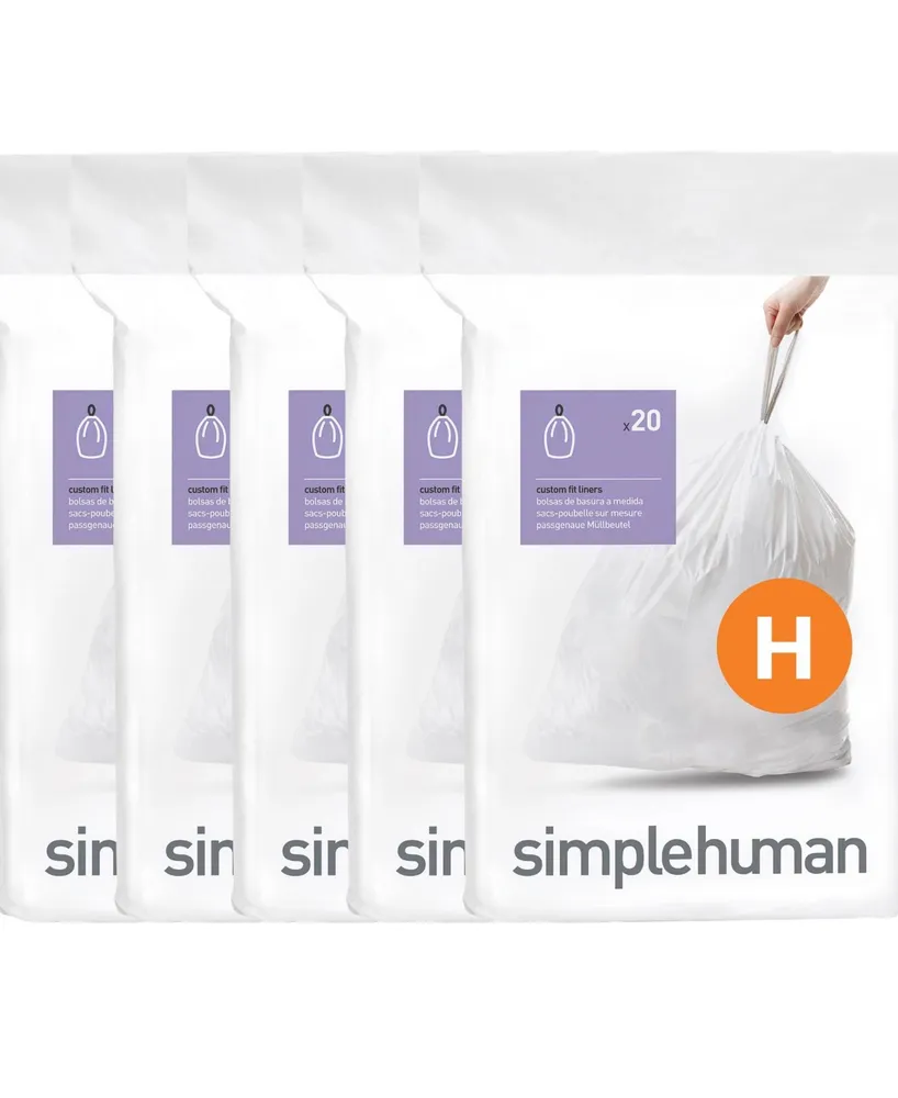 simplehuman Code H Custom Fit Liners, Pack of 100