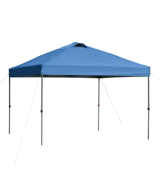 Outsunny 10' x 10' Pop Up Canopy Event Tent with 3-Level Adjustable Height, Top Vent Window Design and Easy Move Roller Bag