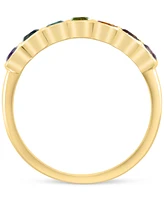 Effy Multi-Gemstone Scalloped Band (7/8 ct. t.w.) in 14k Gold-Plated Sterling Silver