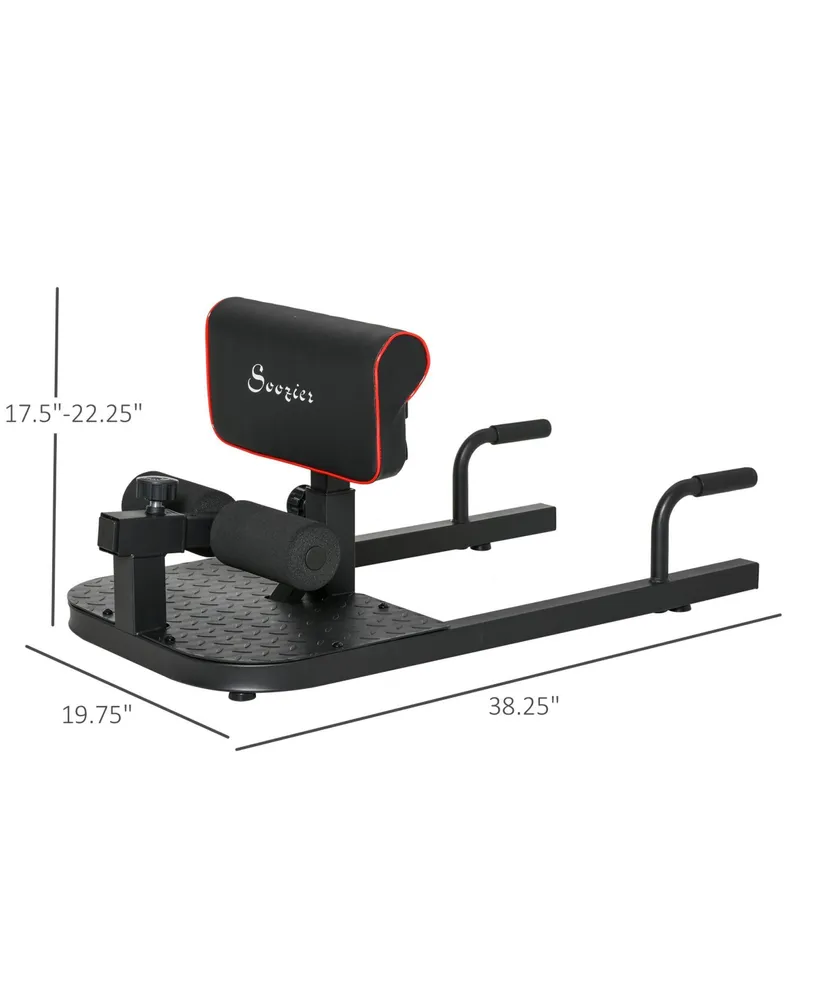 Soozier 3-in-1 Padded Push Up Sit Up Deep Sissy Squat Machine Home Gym Fitness Equipment, Black
