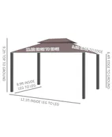 Outsunny 10' x 13' Gazebo, Aluminum, Mesh, 2 Tier Polyester Roof,