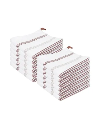 Sloppy Chef Premier Cotton Dishcloths (12 Pack), Striped Pattern, 100% Cotton, 13x13 Absorbent Kitchen Cleaning Dish Towels