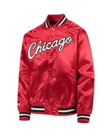 Big Boys and Girls Mitchell & Ness Red Chicago Bulls Hardwood Classics Satin Raglan Full-Snap Jacket