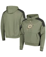 Men's adidas Olive Dallas Stars Military-Inspired Appreciation Pullover Hoodie