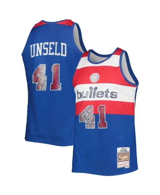 Men's Mitchell & Ness Wes Unseld Blue Washington Bullets 1977-78 Hardwood Classics Nba 75th Anniversary Diamond Swingman Jersey