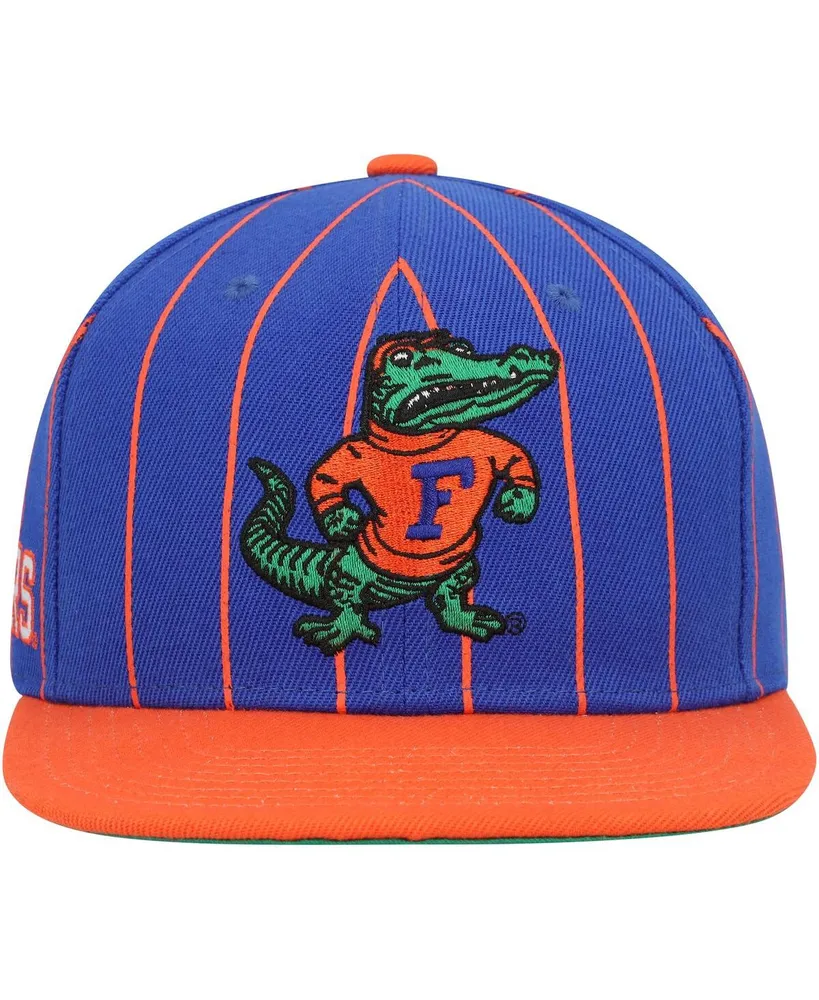 Men's Mitchell & Ness Royal Florida Gators Team Pinstripe Snapback Hat