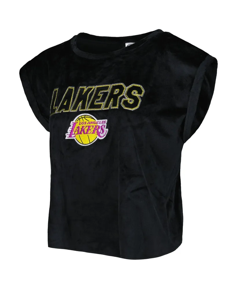 Women's Concepts Sport Black Los Angeles Lakers Intermission T-shirt and Shorts Sleep Set