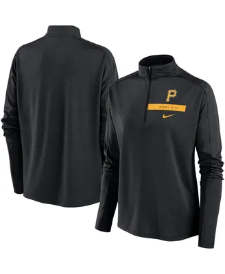 Women's Nike Black Pittsburgh Pirates Primetime Local Touch Pacer Quarter-Zip Top