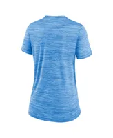 Women's Nike Powder Blue Milwaukee Brewers City Connect Velocity Practice Performance V-Neck T-shirt