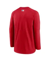 Men's Nike Red St. Louis Cardinals Authentic Collection Logo Performance Long Sleeve T-shirt