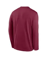 Men's Nike Burgundy Philadelphia Phillies Authentic Collection Team Logo Legend Performance Long Sleeve T-shirt