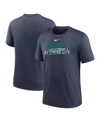 Men's Nike Heather Navy Seattle Mariners Home Spin Tri-Blend T-shirt