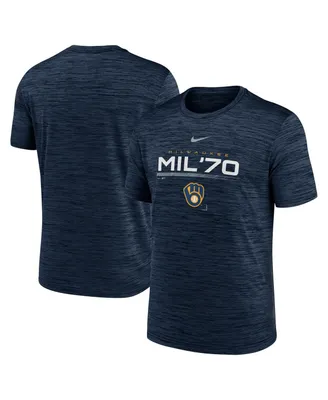 Men's Nike Navy Milwaukee Brewers Wordmark Velocity Performance T-shirt