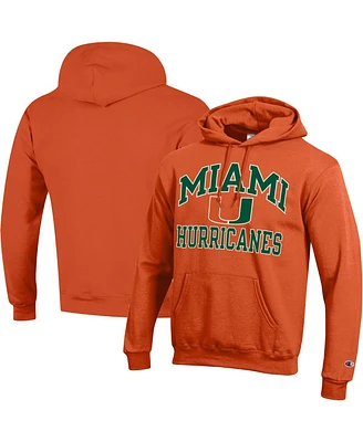 Men's Champion Orange Miami Hurricanes High Motor Pullover Hoodie