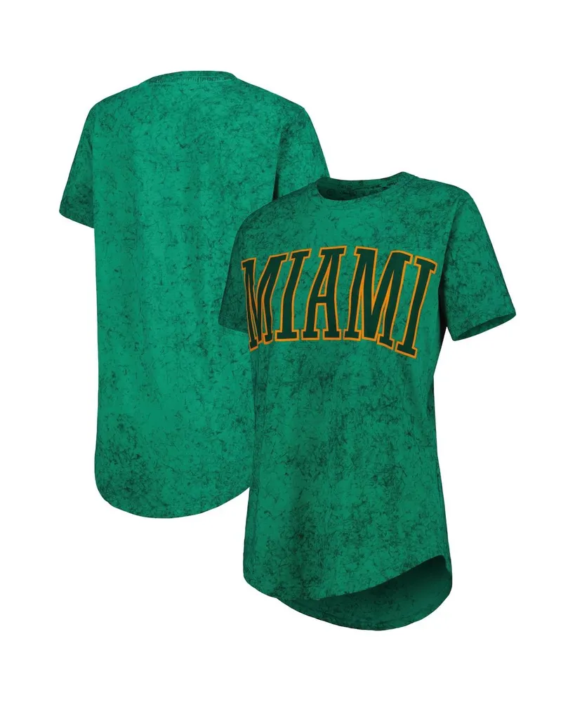 Women's Pressbox Green Miami Hurricanes Southlawn Sun-Washed T-shirt