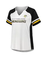 Women's Profile White Pittsburgh Penguins Plus Notch Neck Raglan T-shirt