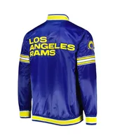 Men's Starter Royal Los Angeles Rams Midfield Satin Full-Snap Varsity Jacket