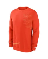 Men's Nike Orange New York Mets Statement Ball Game Fleece Pullover Sweatshirt