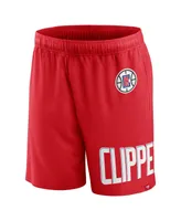 Men's Fanatics Red La Clippers Free Throw Mesh Shorts