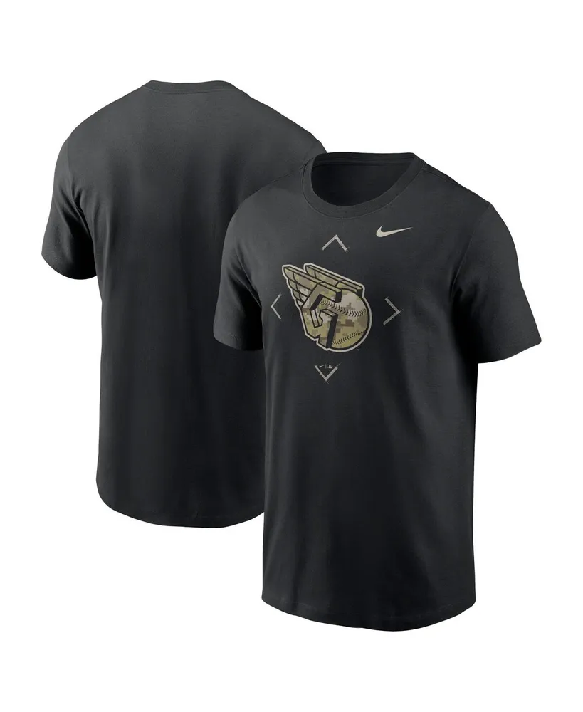 Men's Nike Black Cleveland Guardians Camo Logo T-shirt