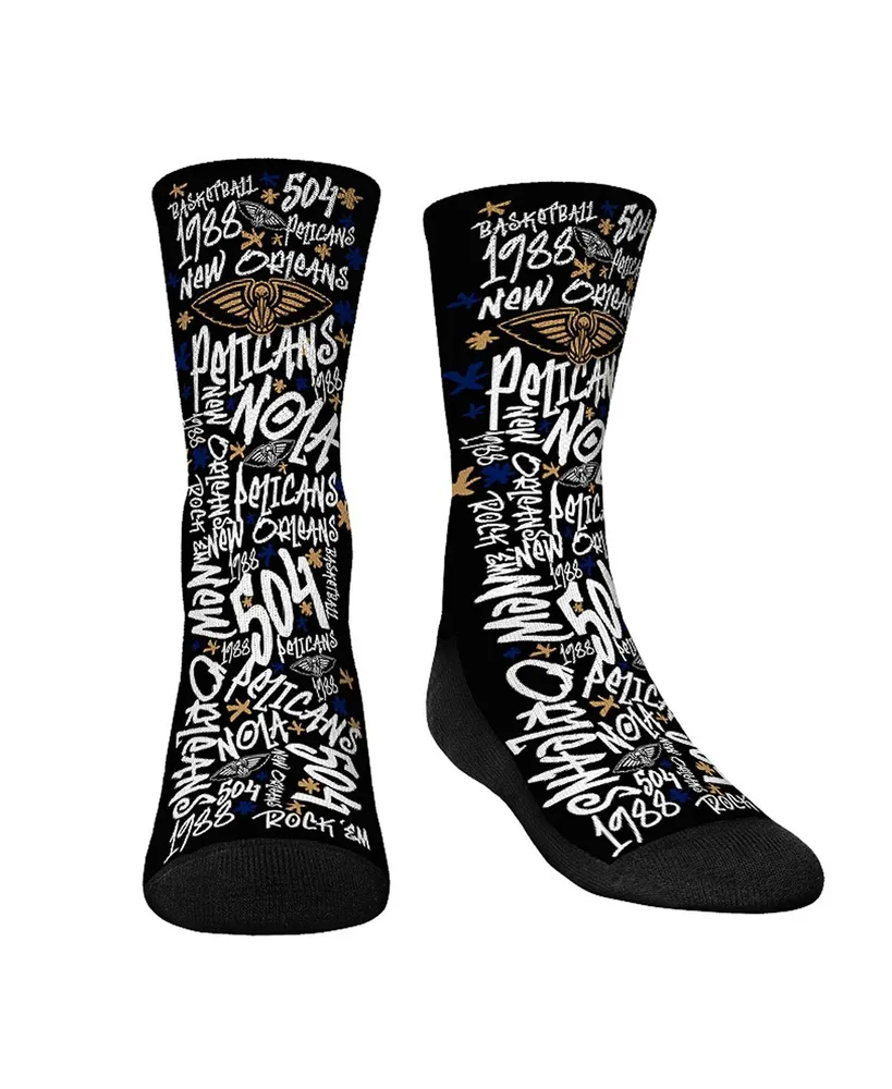 Youth Boys and Girls Rock 'Em Socks New Orleans Pelicans Graffiti Crew Socks