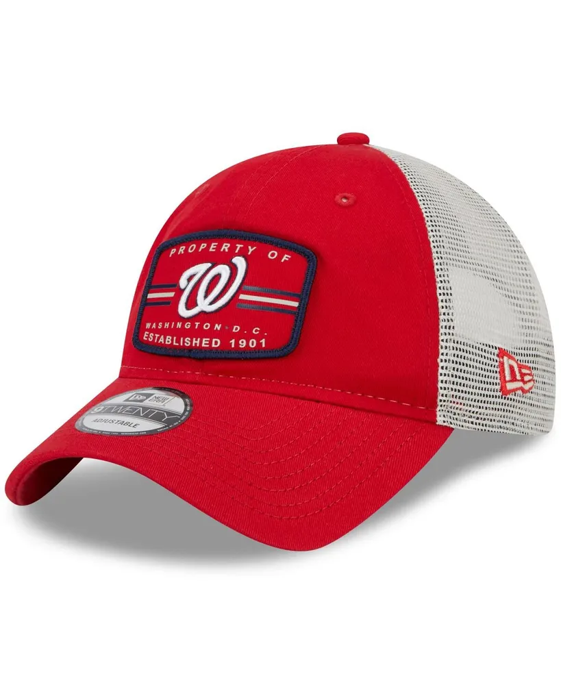 Men's New Era Red Washington Nationals Property Trucker 9TWENTY Snapback Hat