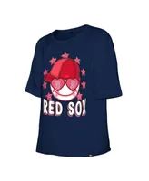 Big Girls New Era Navy Boston Red Sox Team Half Sleeve T-shirt
