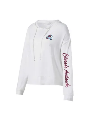 Women's Concepts Sport Cream Colorado Avalanche Accord Hacci Long Sleeve Hoodie T-shirt