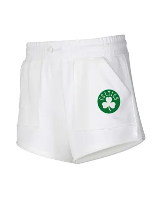 Women's Concepts Sport White Boston Celtics Sunray Shorts