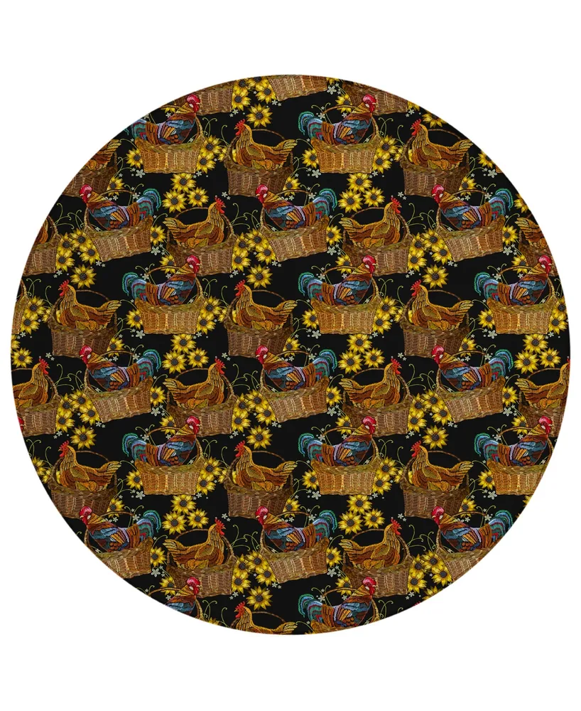 D Style Vertes Kitchen VRT2 8' x 8' Round Area Rug