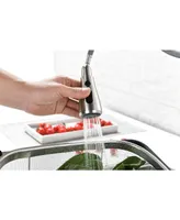 Single Handle High Arc Brushed Nickel Pull Out Kitchen Faucet, Single Level Stainless Steel