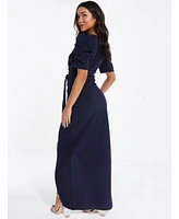 Quiz Women's Puff Sleeve Maxi Dress