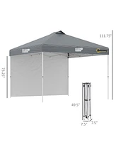 Outsunny 10' Pop-Up Foldable Gazebo with Roller Bag Sidewall