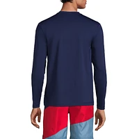 Lands' End Men's Tall Long Sleeve Upf 50 Swim Tee Rash Guard