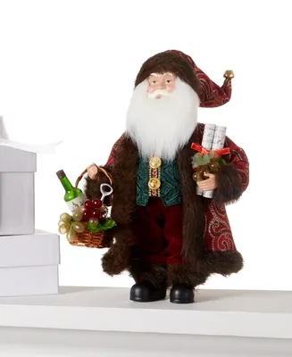 Holiday Lane 12" Santa Figure with Wine, Created for Macy's