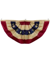 Patriotic Americana Tea-Stained Pleated Bunting Flag 24" x 48"