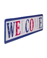 18" Metal Patriotic "Welcome" Sign with Stars Wall Decor