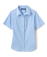 Lands' End Big Girls School Uniform No Gape Short Sleeve Stretch Shirt