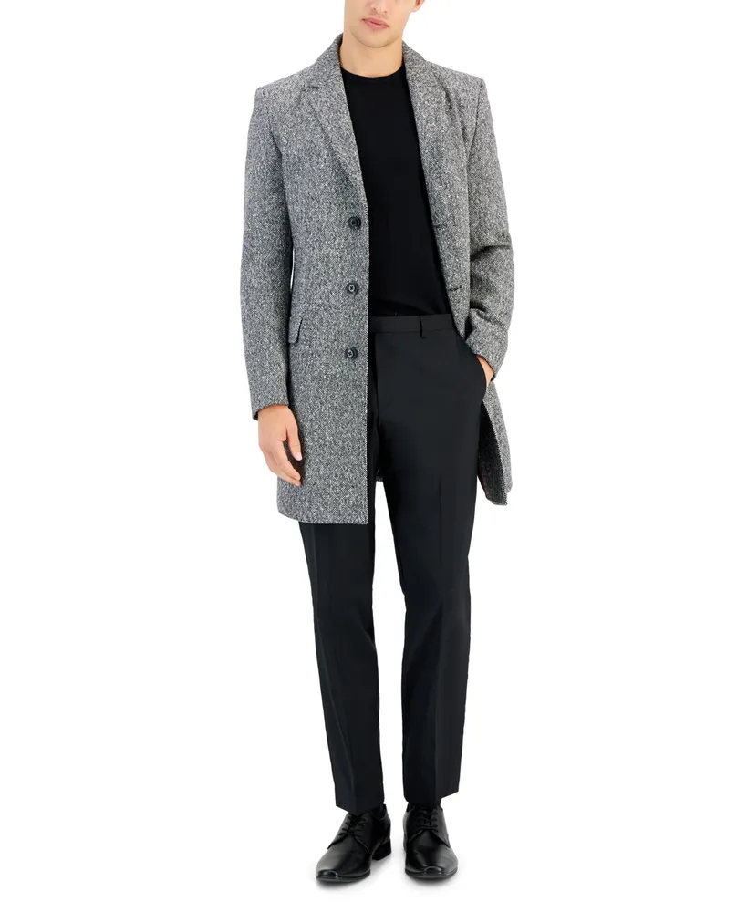 Hugo by Boss Men's Slim-Fit Migor Charcoal Overcoat