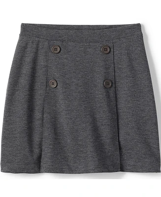 Lands' End Little Girls School Uniform Ponte Button Front Skort Above the Knee