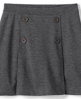 Lands' End School Uniform Girls Ponte Button Front Skort Above the Knee