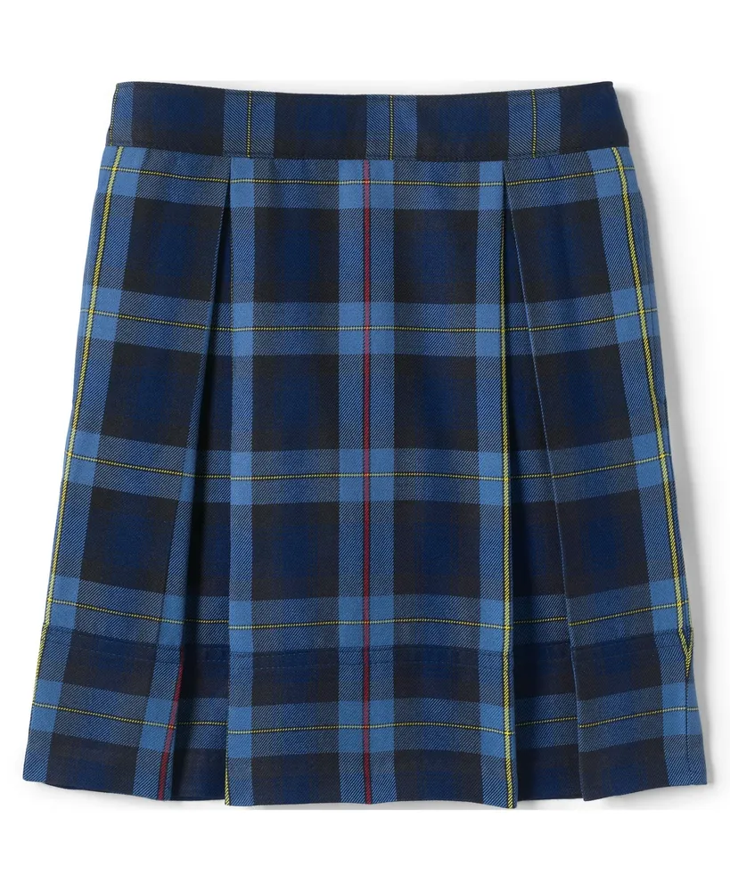 Lands' End Little Girls School Uniform Plaid Pleated Skort Top of Knee