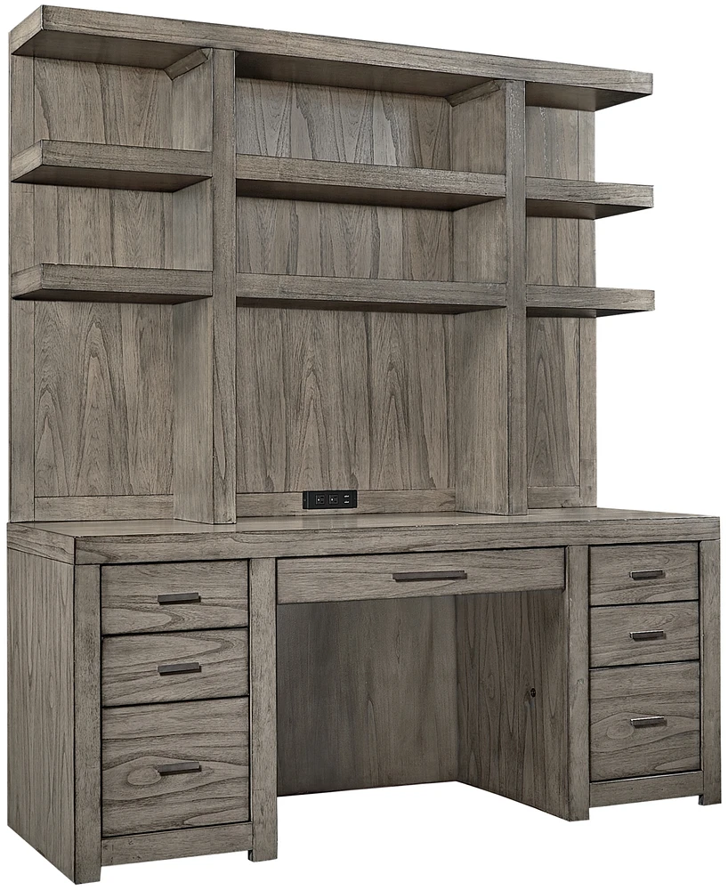 Closeout! Modern Loft 2PC Credenza Set (Credenza and Hutch)