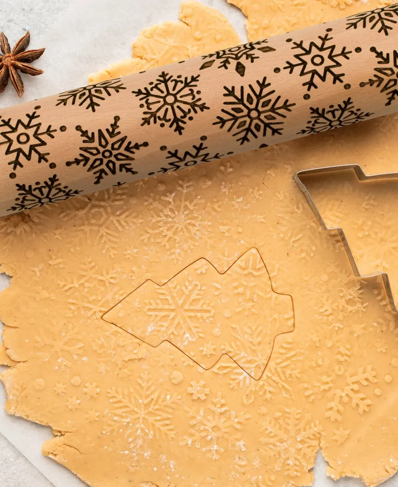 Mrs. Anderson's Baking Snowflake Design Embossing Rolling Pin European Beechwood
