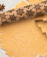 Mrs. Anderson's Baking Snowflake Design Embossing Rolling Pin European Beechwood